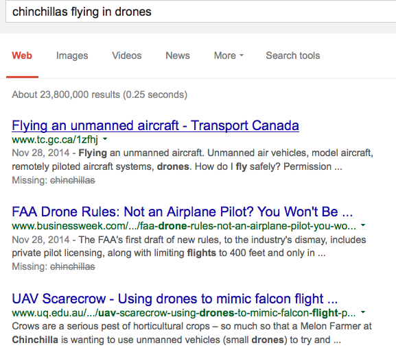 chincillas have not yet flown in drones